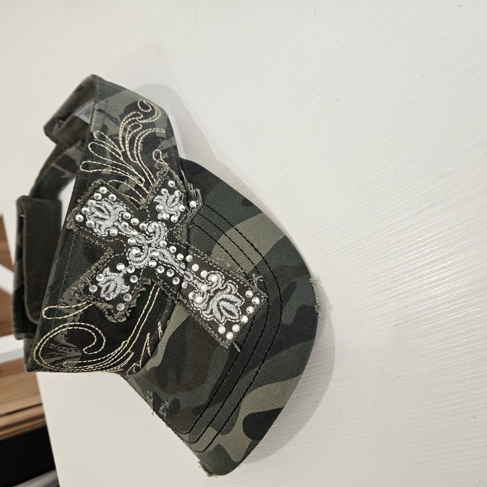 Camouflage Cross Embellished Hat